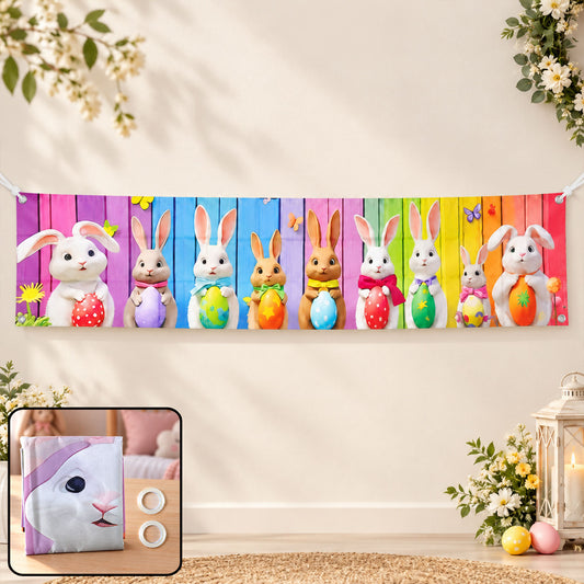Easter bunny egg backdrop curtain party