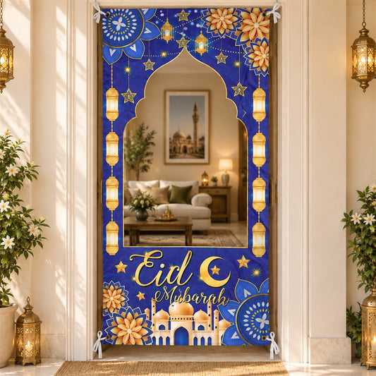 Eid Mubarak arch cutout backdrop curtain