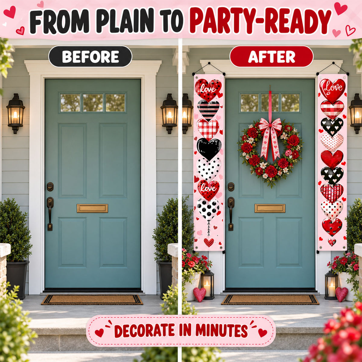Door hanging backdrop white bg