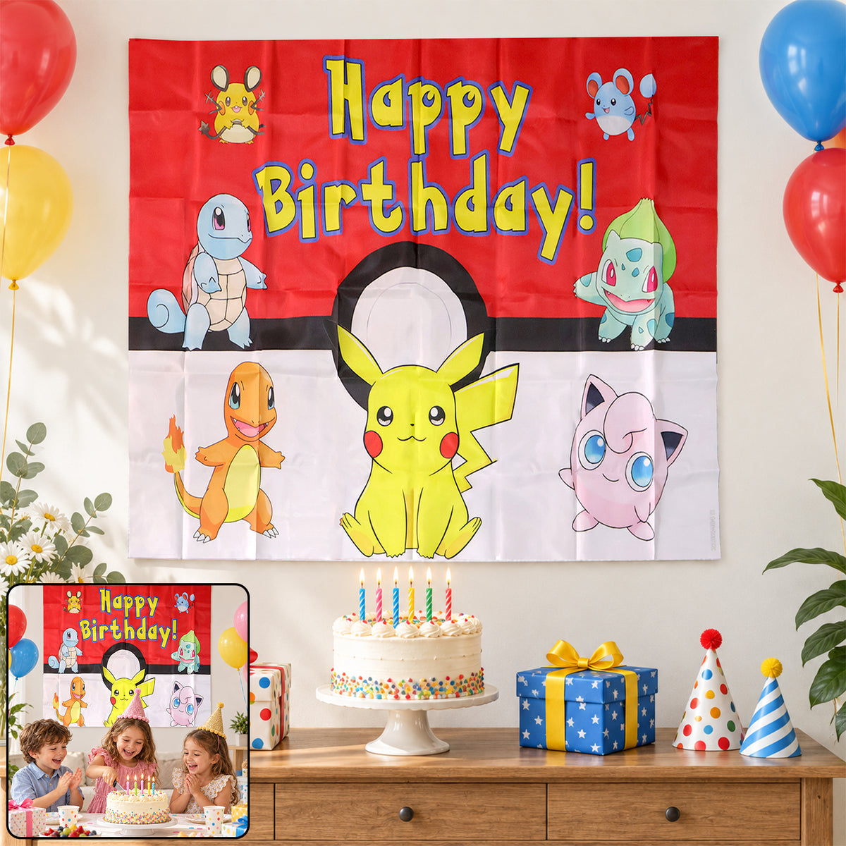 Cartoon character Happy Birthday backdrop - view 01