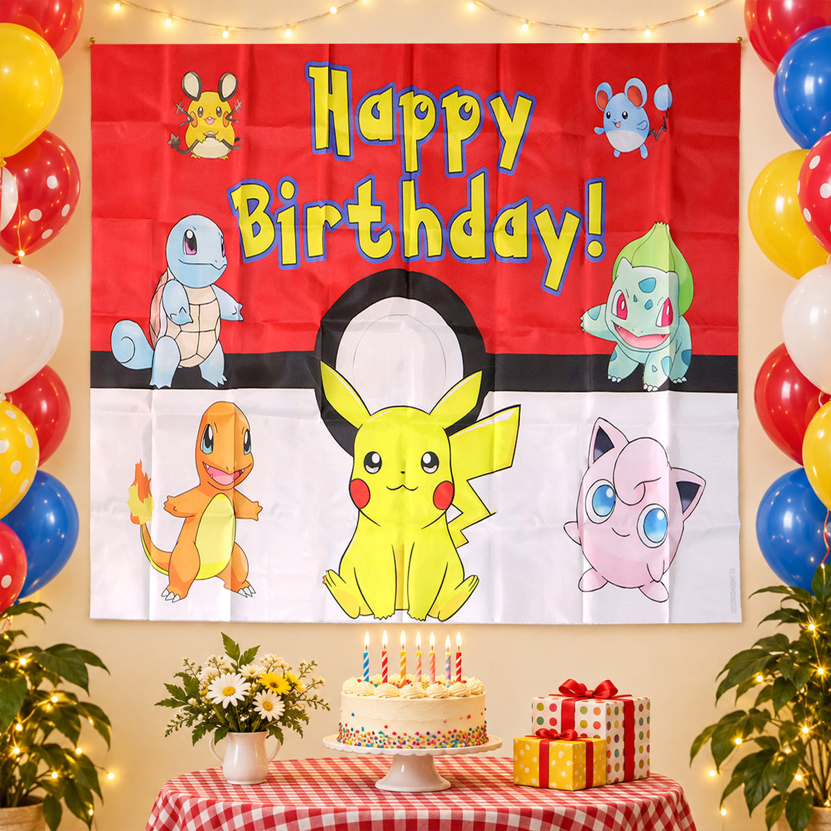 Cartoon character Happy Birthday backdrop - view 02