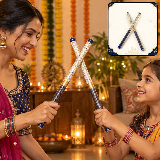 Decorative wooden Dandiya stick 2 Pc set for festive dance