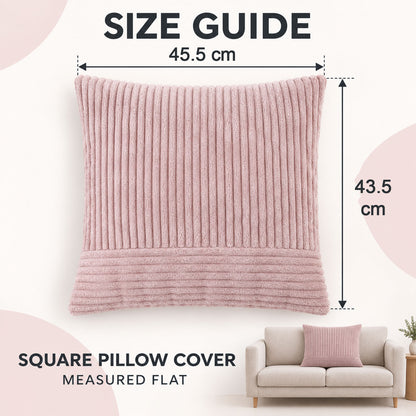 Soft pillow cover size guide 45.5 x 43.5 cm measured flat