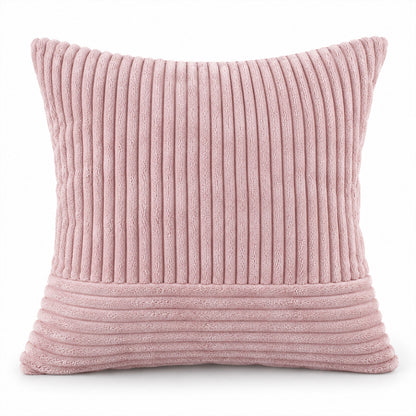 Pink soft pillow cover on white background