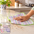Checked Cotton Dish Cleaning Cloth Set for Kitchen Use (6 Pc, 28 x 28 Cm)