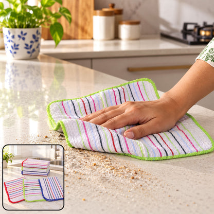 Checked cotton dish cloth 6 pc lifestyle view