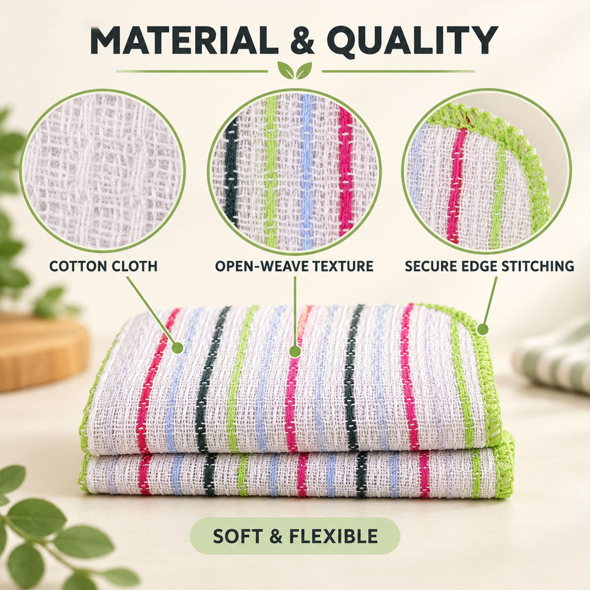 Reusable cotton dish cloth