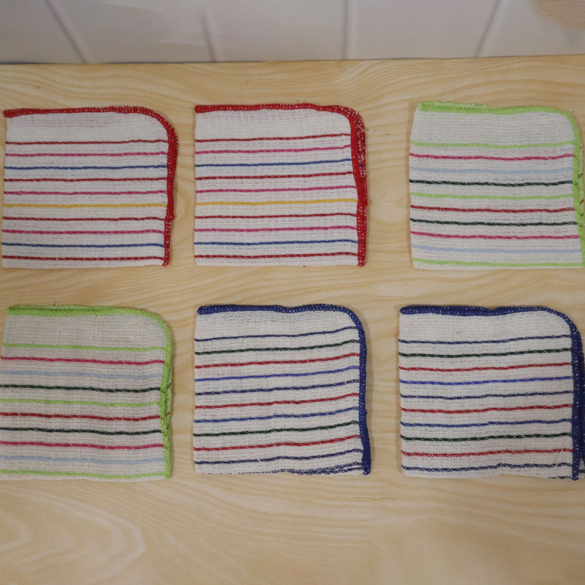 Checked cotton dish cloth raw product view