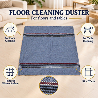 Textured woven floor cloth for floor and table cleaning
