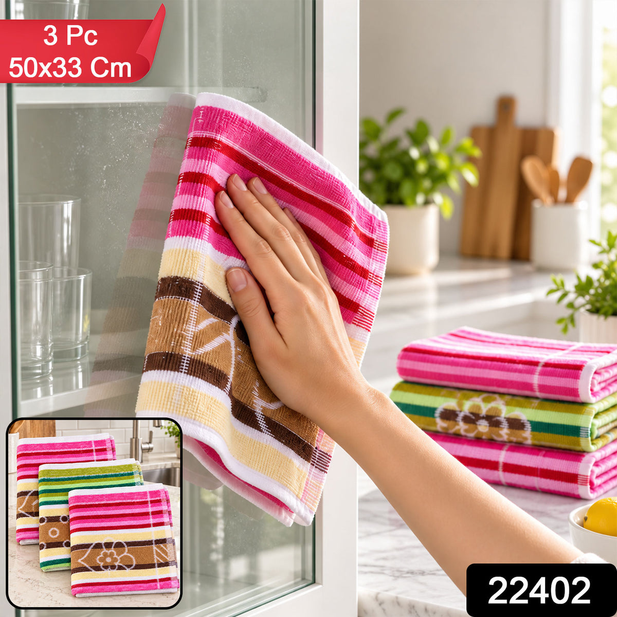 Glass cleaning cloth set with product code 22402
