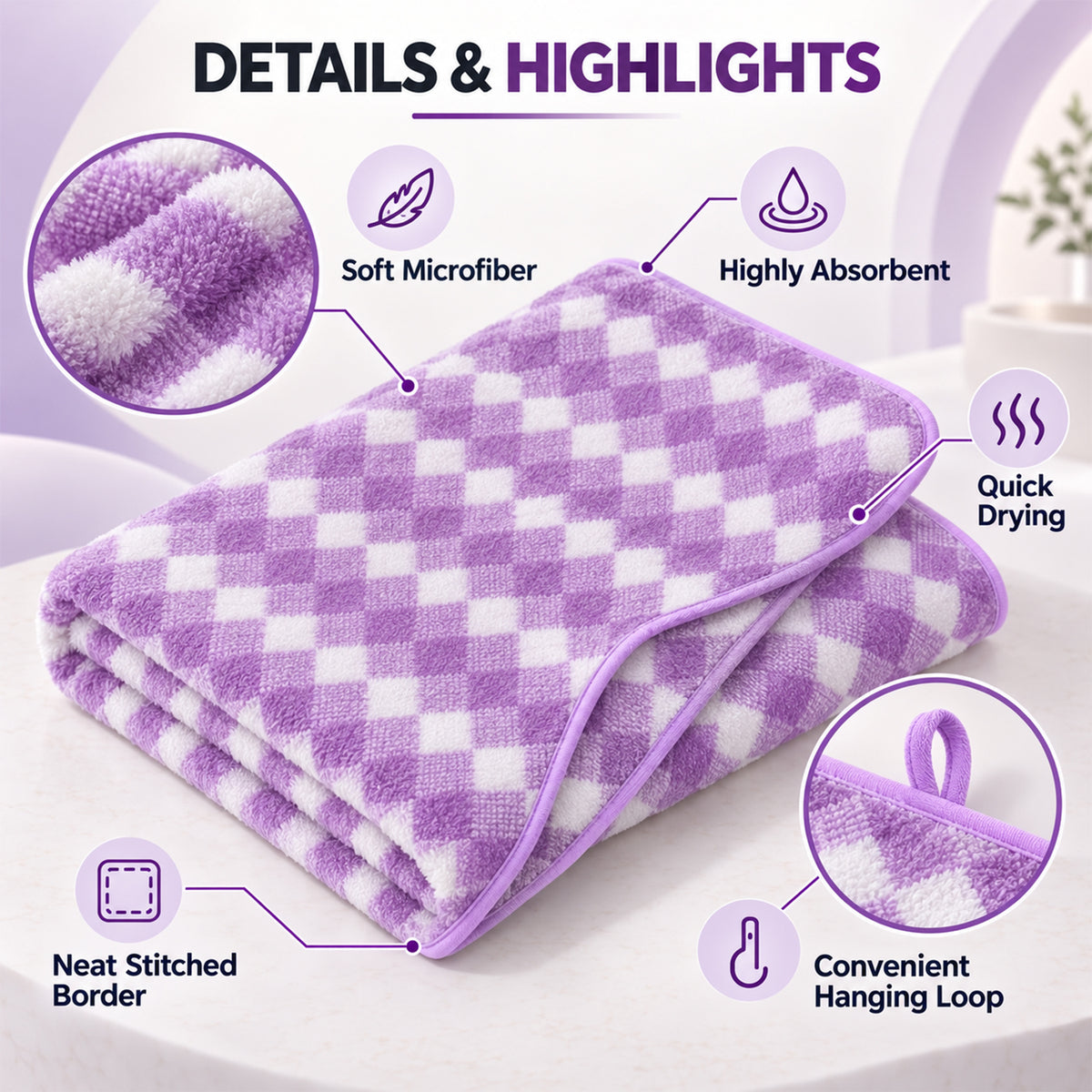 Soft towel folded product view