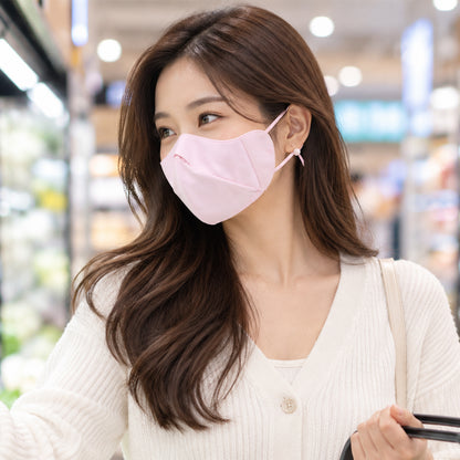 Reusable face cover shown during everyday wear