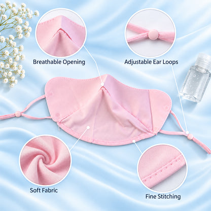 Soft fabric stitching and adjustable ear loop details