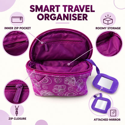 Cosmetic zipper pouch white bg