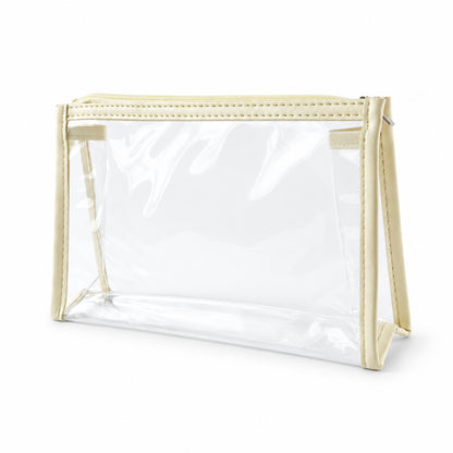 Empty transparent pouch on white background