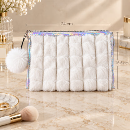 Pouch size guide showing width 24 cm and height 16.5 cm