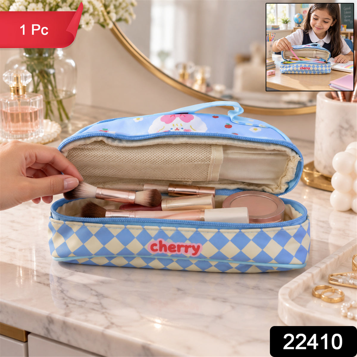 Pouch with product code 22410 and one piece label