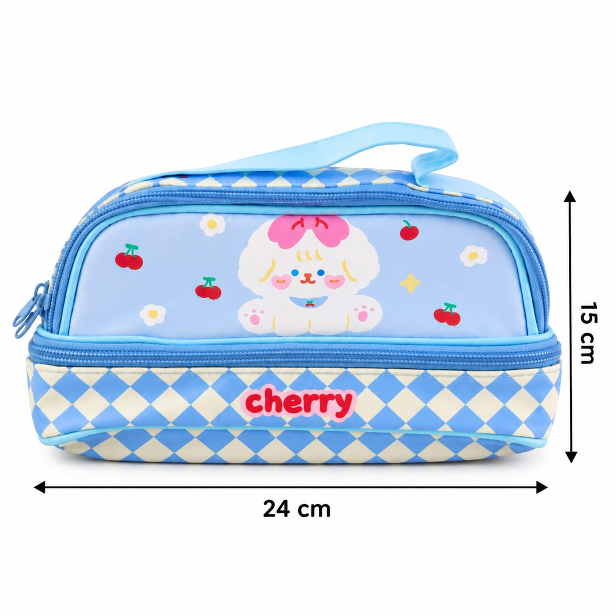 Pouch dimensions showing width 24 cm and height 15 cm