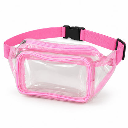 Transparent waist bag on white background