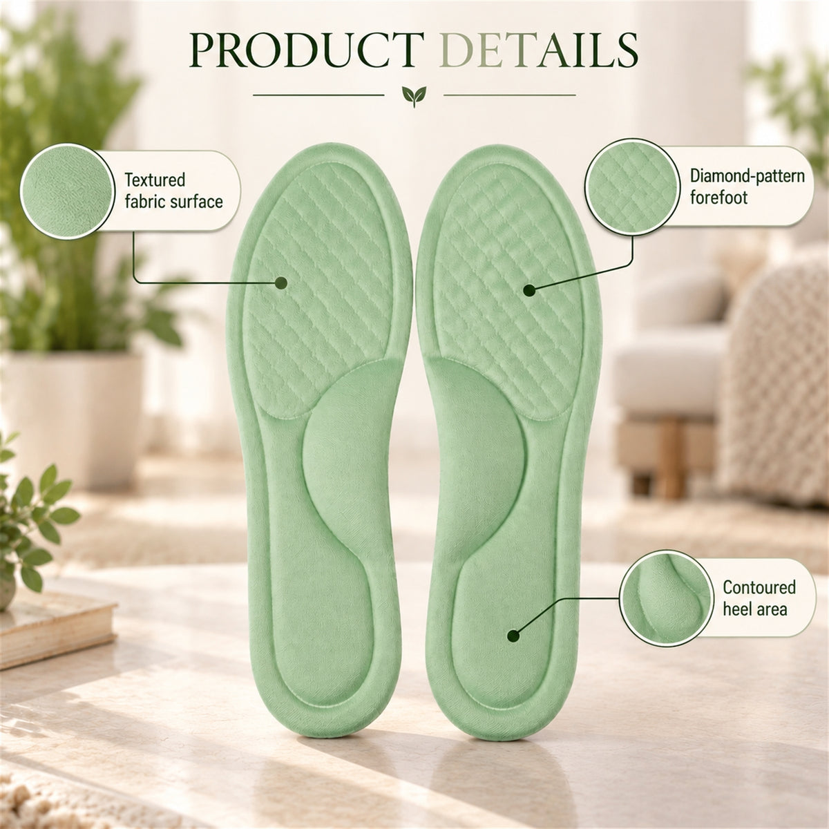Soft foam shoe insole pair - detail view 5