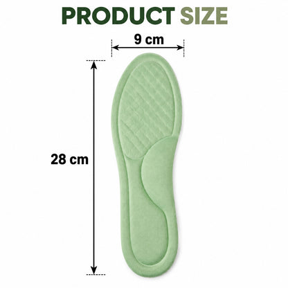 Insole size guide showing length 28 cm and width 9 cm