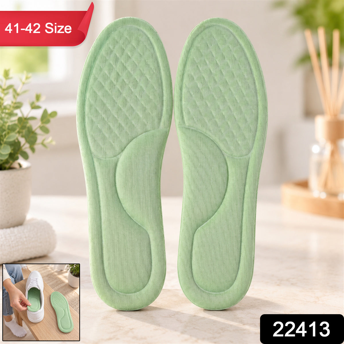Foam insole pair with product code 22413 and size 41-42 label