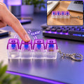 Keyboard Switch Clicky Keychain with Four Keys and Metal Clasp for Bags