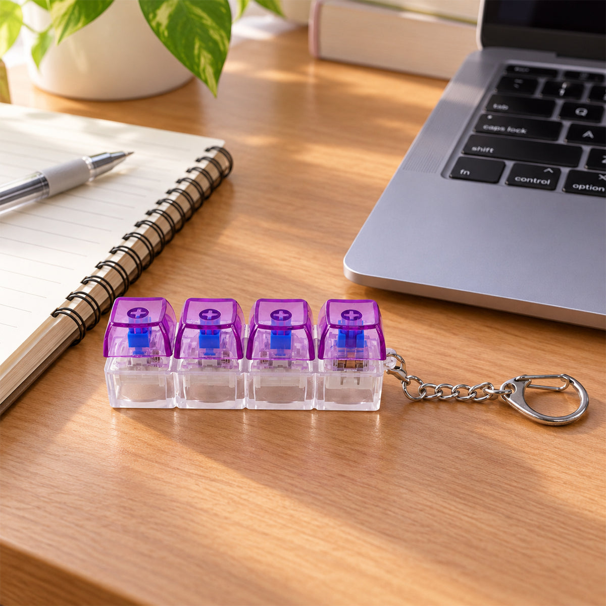 Fidget clicky keychain metal clasp