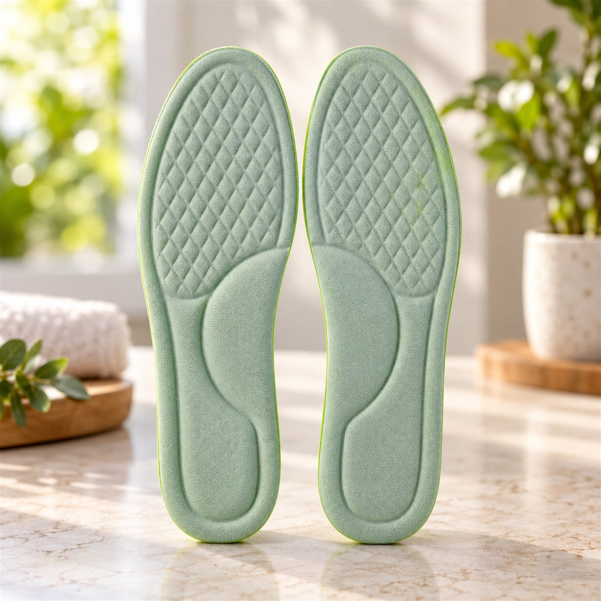 Soft foam shoe insole pair - view 1