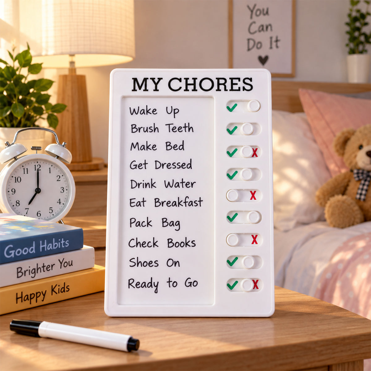 Sliding checklist chore board - view 03