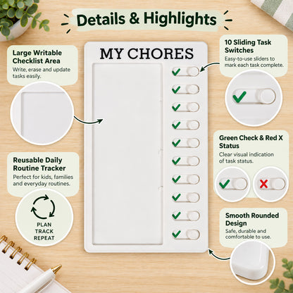 Sliding checklist chore board features - view 06