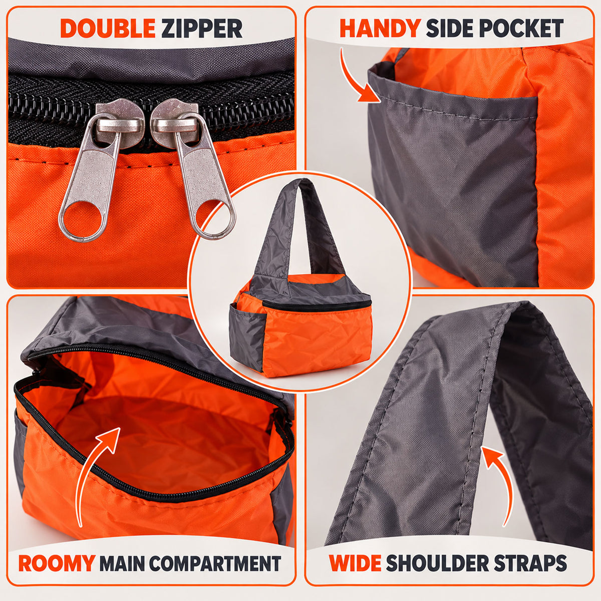 Travel tote carry bag with shoulder straps - view 03