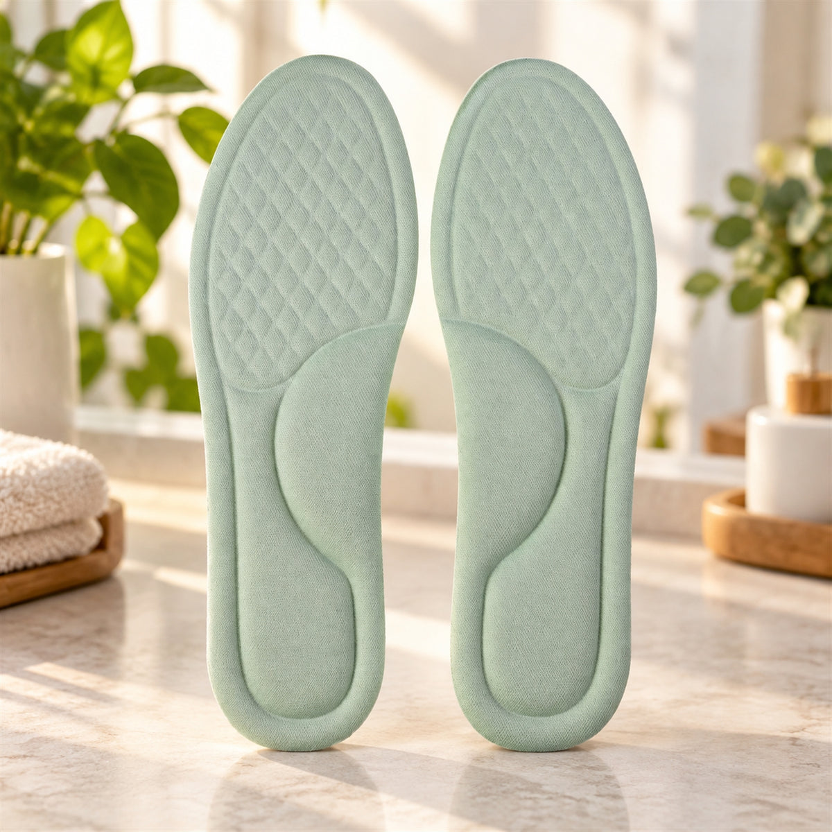 Soft foam shoe insole pair - view 1