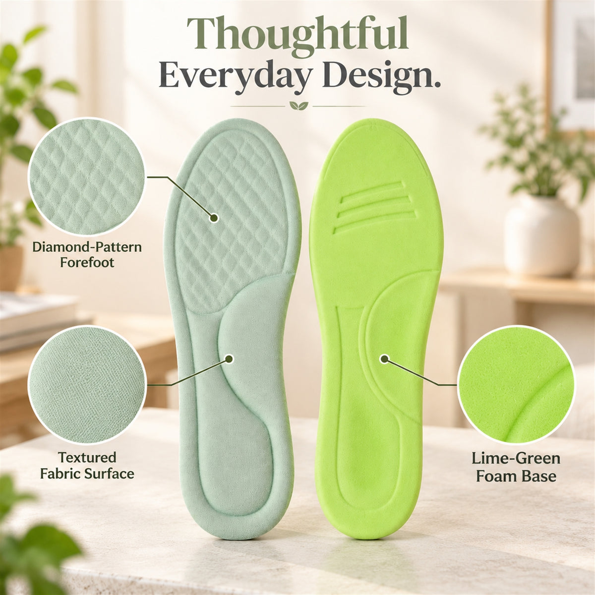 Soft foam shoe insole pair - detail view 5