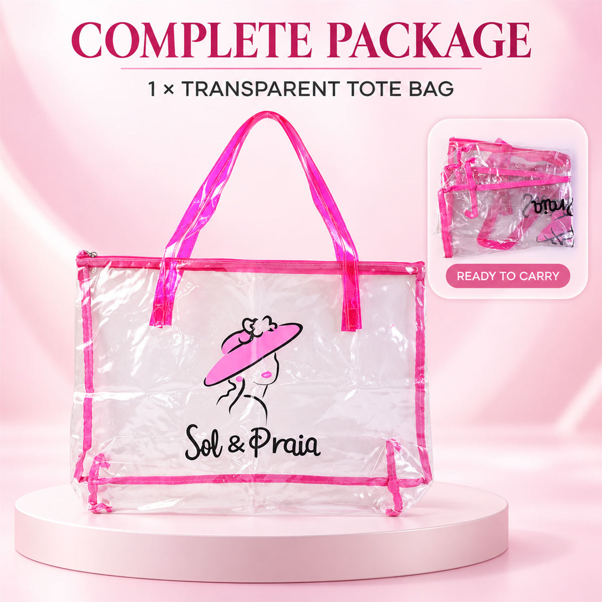 Transparent PVC tote bag details - view 05