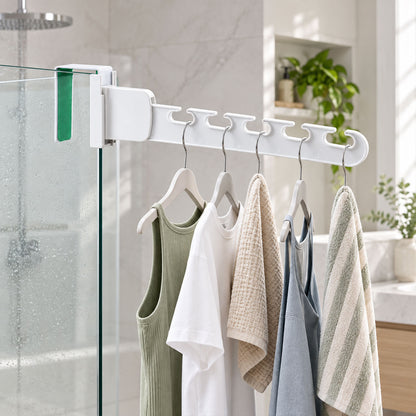 Folding plastic multi slot hanger with over edge mount - view 01