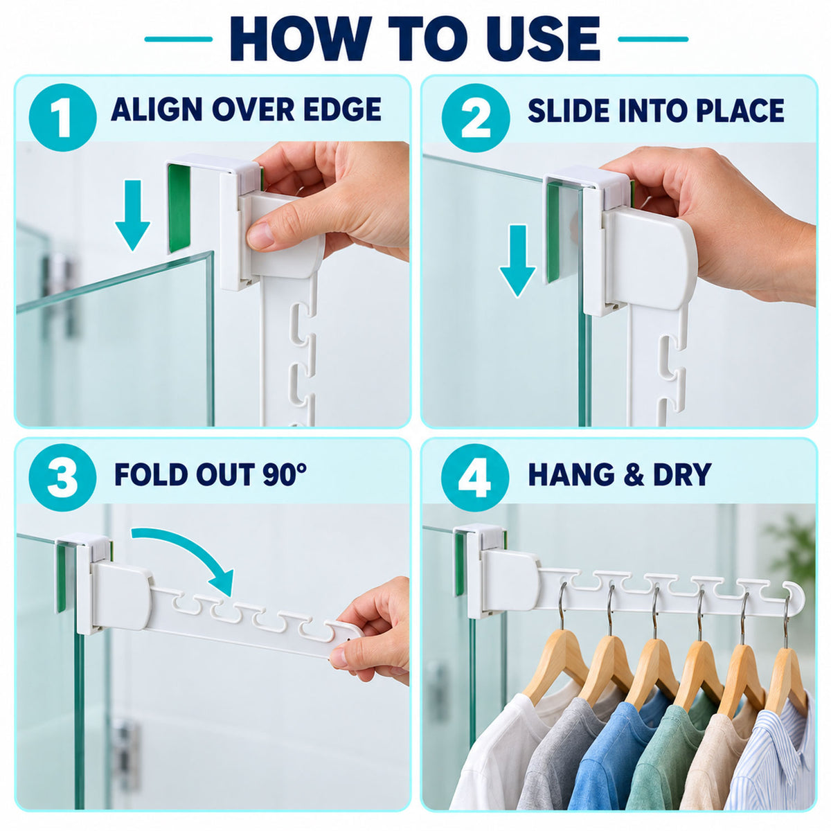 Folding plastic multi slot hanger details - view 05