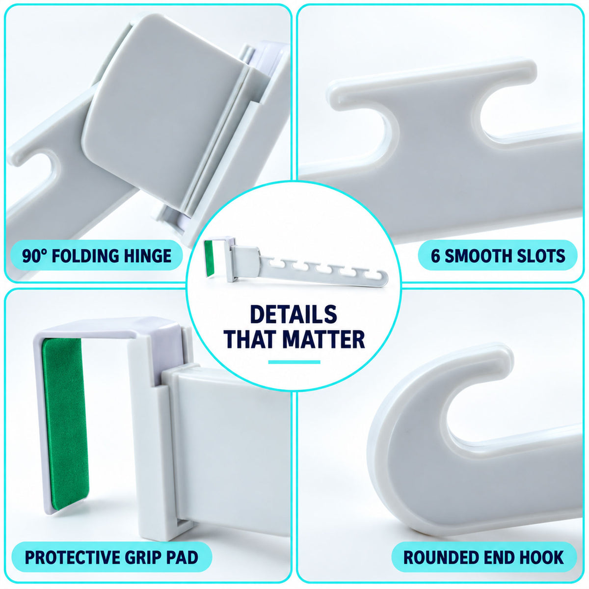 Folding plastic multi slot hanger details - view 06