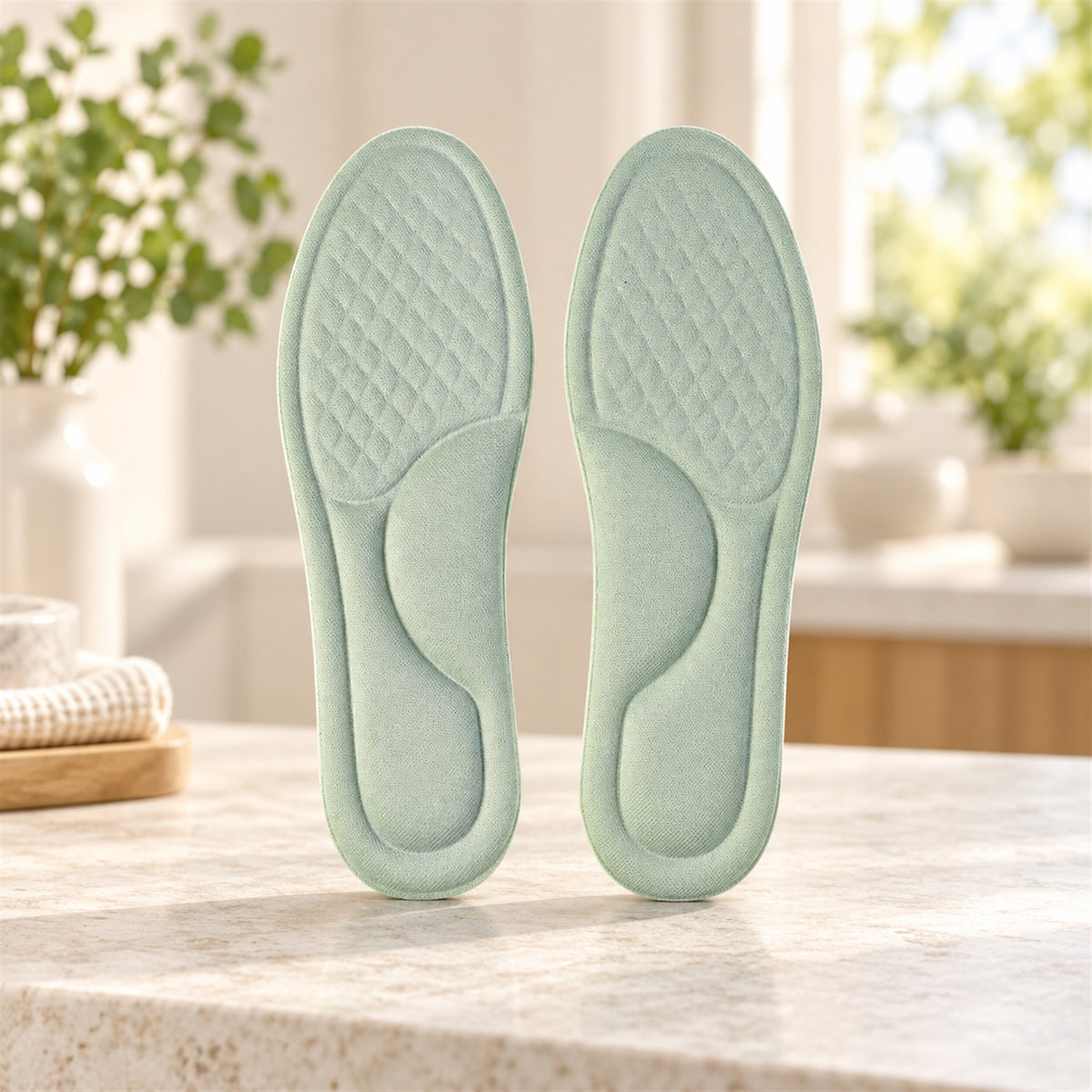 Soft foam shoe insole pair - view 1