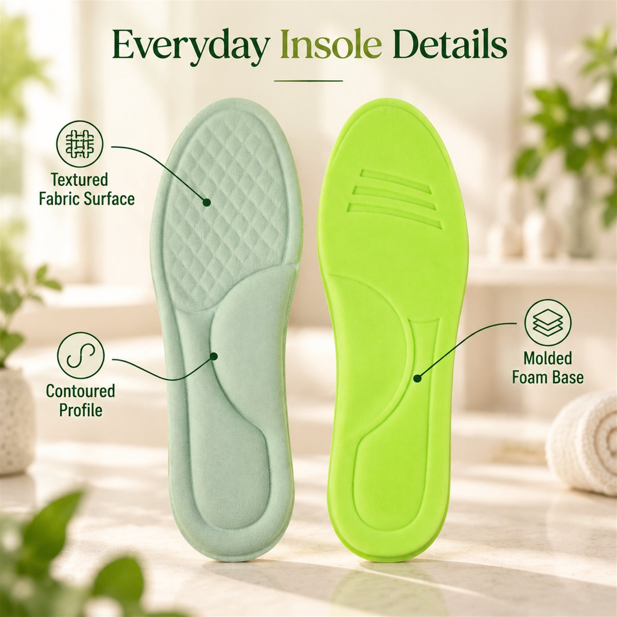 Soft foam shoe insole pair - detail view 5