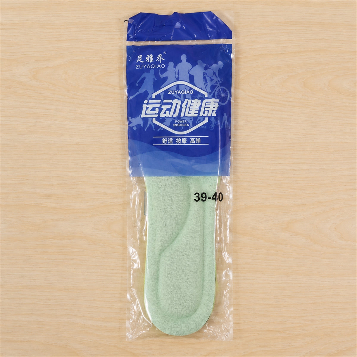 Actual packaged shoe insoles marked size 39-40