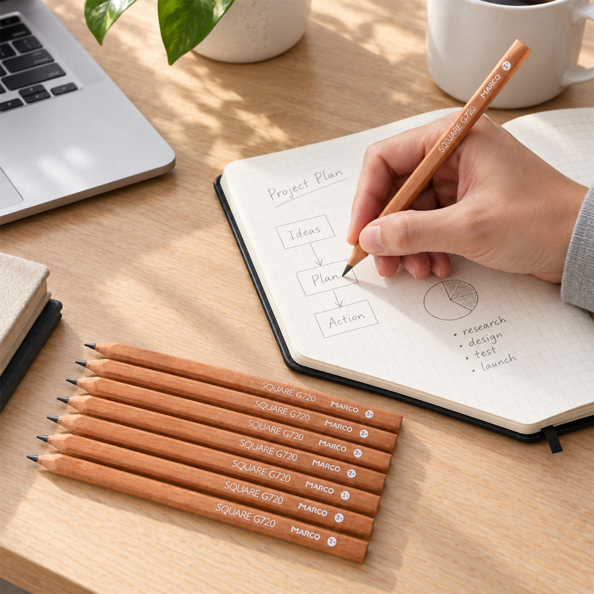 Wood writing pencil set - view 01