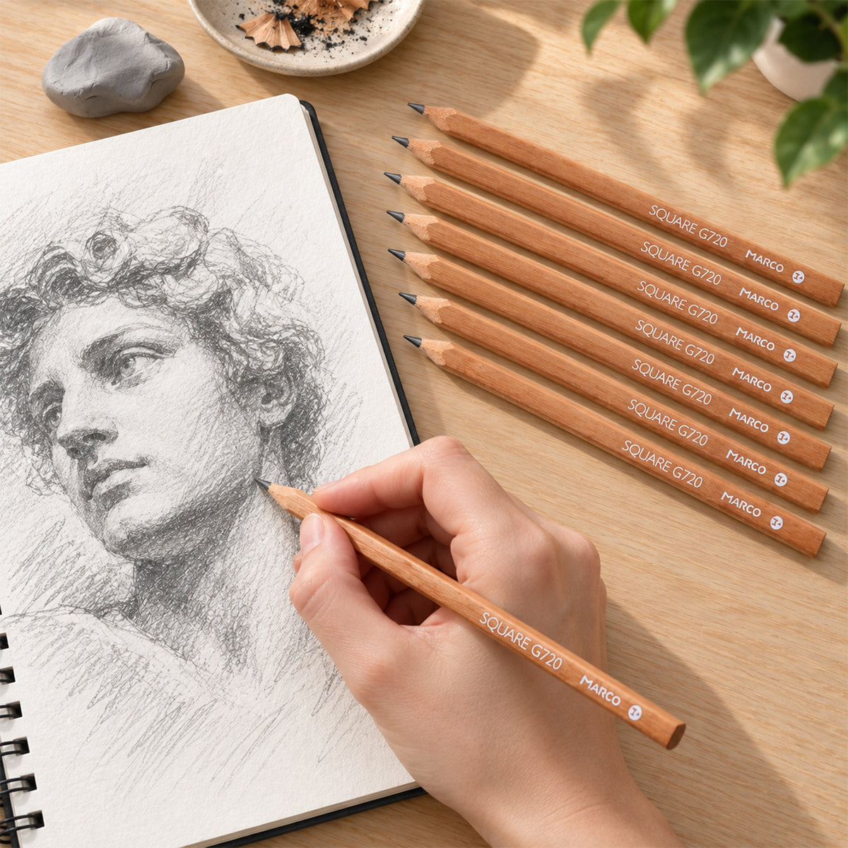 Wood writing pencil set - view 02