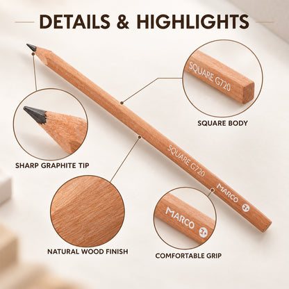 Wood writing pencil set - detail view 06