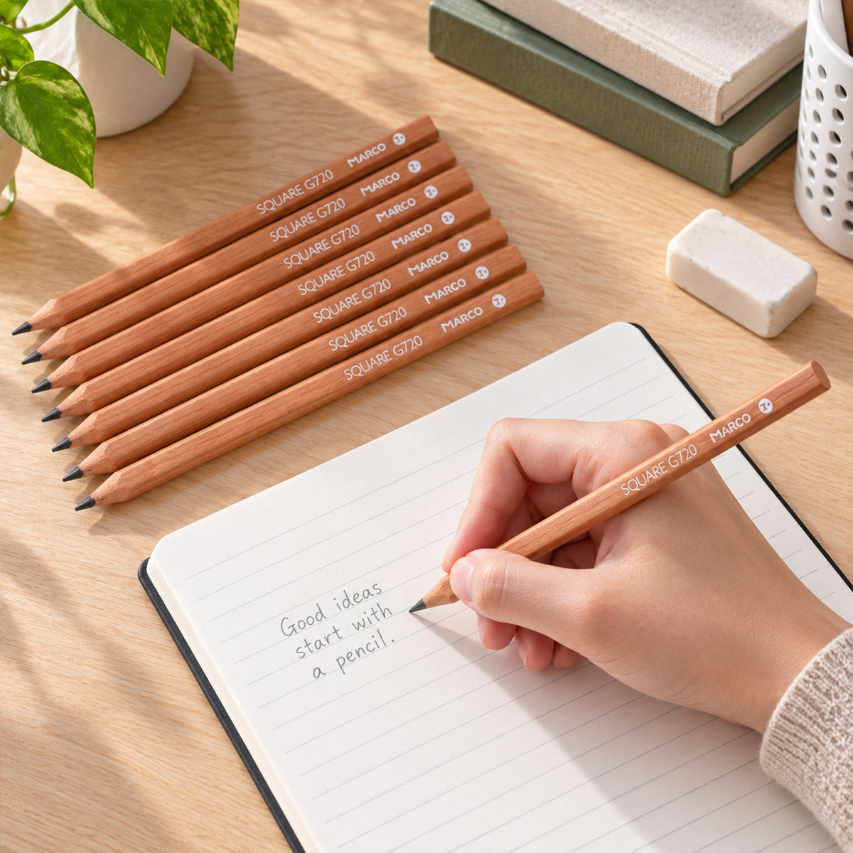 Wood writing pencil set - detail view 07