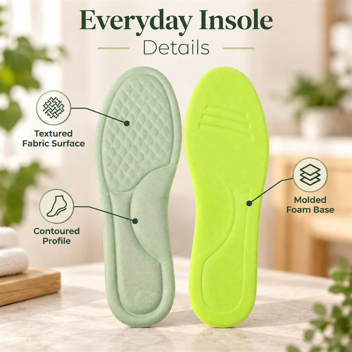 Soft foam shoe insole pair - detail view 5
