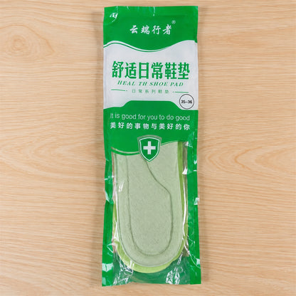 Actual packaged foam shoe insoles