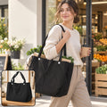 Shopping Tote Bag with Wide Carry Straps for Daily Essentials (1 Pc, 32x23 Cm)