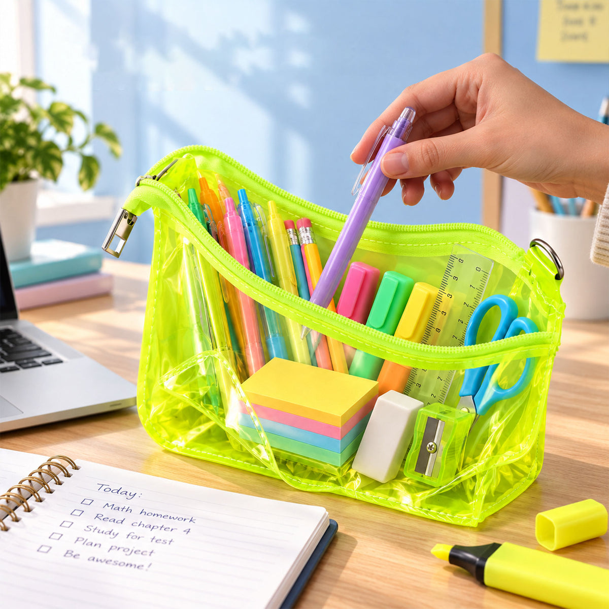Transparent stationery zipper pouch - view 01