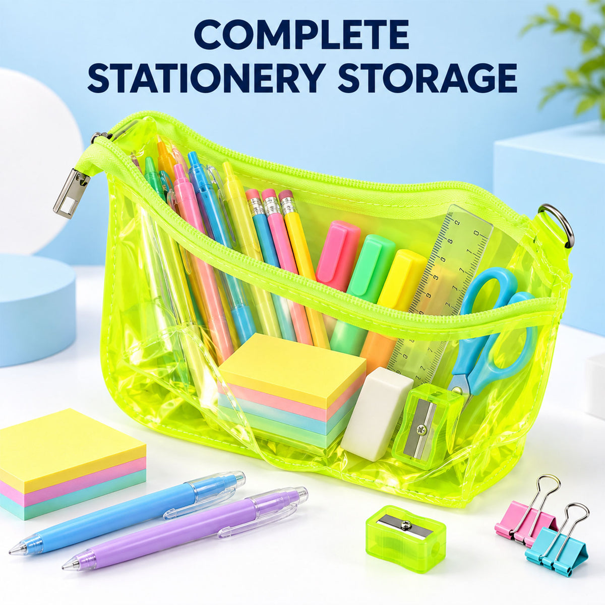 Transparent stationery zipper pouch - view 03
